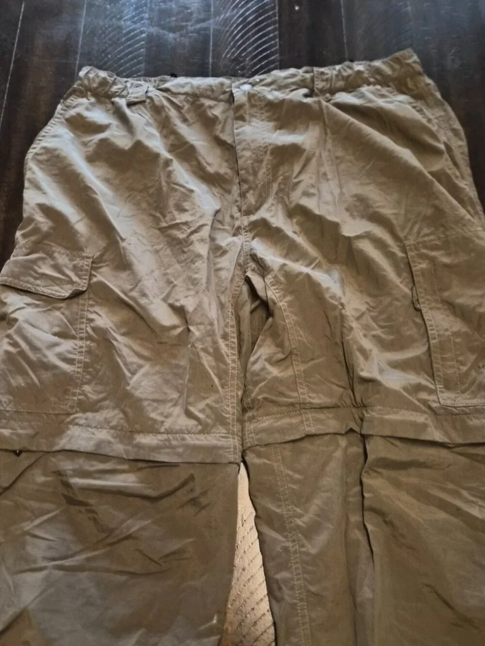 The North Face Cargo Pants Men XL Brown Nylon Convertible Shorts Hiking G085